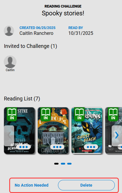 Reading Challenge Abuse Report with options highlighted.